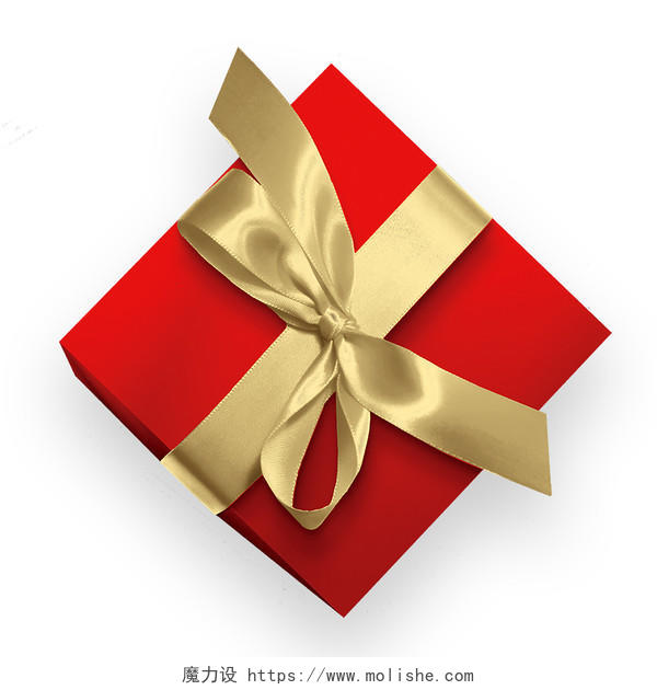 金色红色简约感恩节礼物盒礼物感恩节元素PNG素材